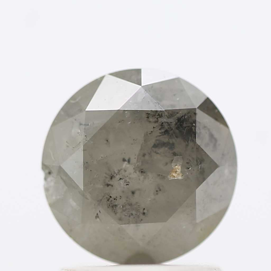 1.28 Carat Salt and Pepper Gray Round Brilliant Cut Natural Loose Diamond